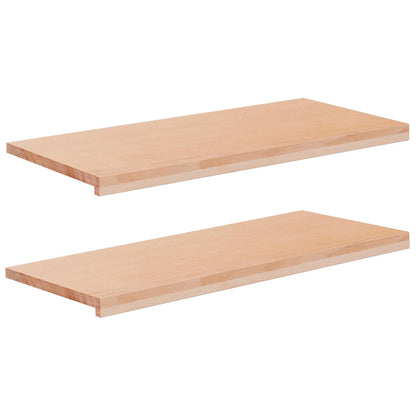 Window Sills 2 pcs Natural 100 x 40 x 2 cm Solid Beech Wood