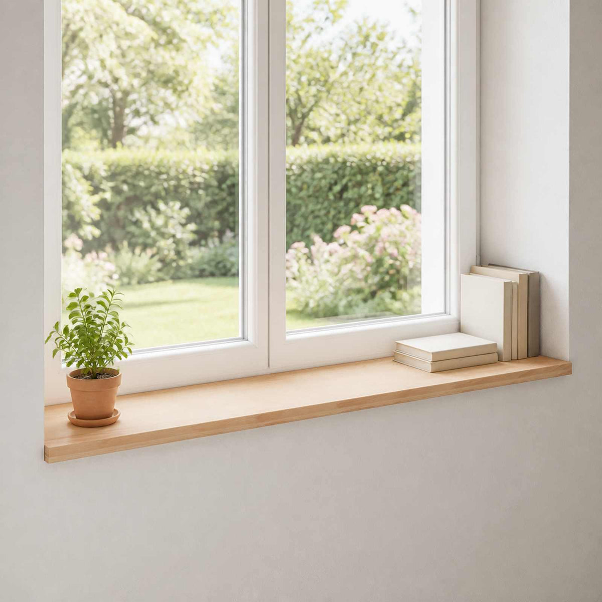 Window Sills 2 pcs Natural 120 x 40 x 2 cm Solid Beech Wood