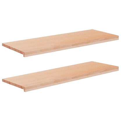 Window Sills 2 pcs Natural 110 x 40 x 2 cm Solid Beech Wood