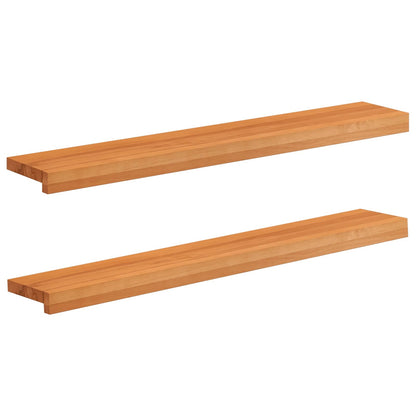 Window Sills 2 pcs Light Brown 100 x 15 x 2 cm Solid Beech Wood