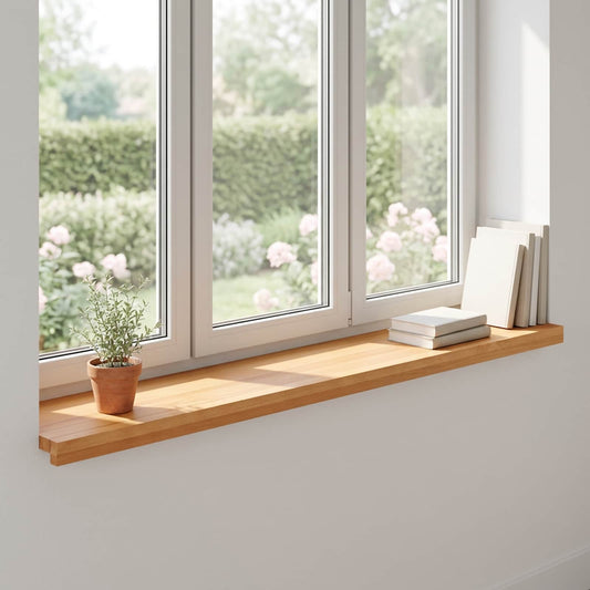 Window Sills 2 pcs Light Brown 110 x 15 x 2 cm Solid Beech Wood