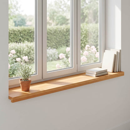 Window Sills 2 pcs Light Brown 120 x 15 x 2 cm Solid Beech Wood