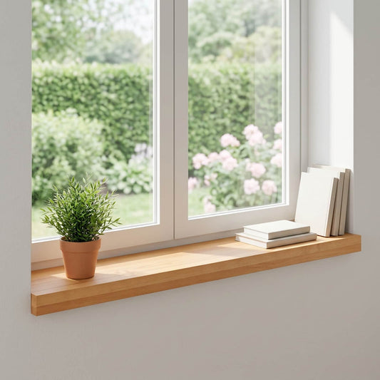 Window Sills 2 pcs Light Brown 100 x 20 x 2 cm Solid Beech Wood