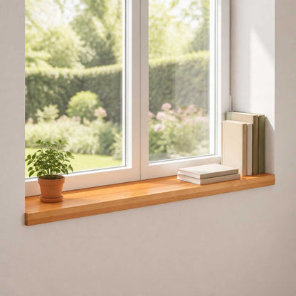 Window Sills 2 pcs Light Brown 80x 20 x 2 cm Solid Beech Wood