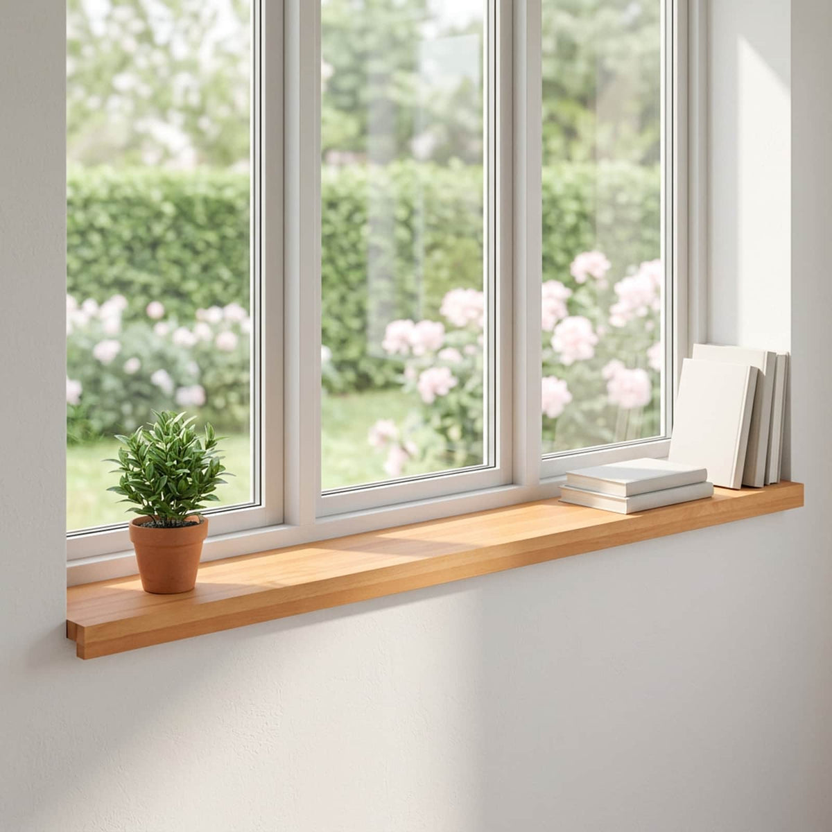 Window Sills 2 pcs Light Brown 120 x 20 x 2 cm Solid Beech Wood