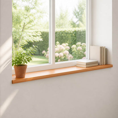 Window Sills 2 pcs Light Brown 120 x 20 x 2 cm Solid Beech Wood