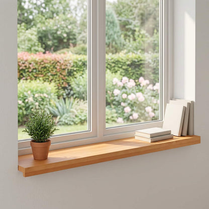 Window Sills 2 pcs Light Brown 80x 25 x 2 cm Solid Beech Wood