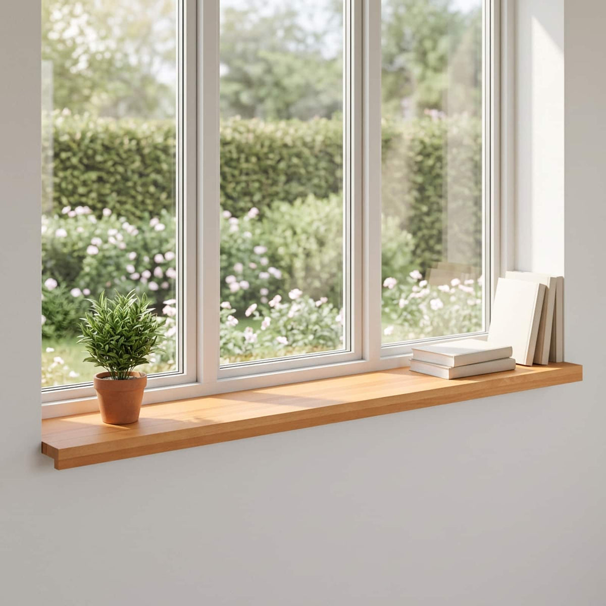 Window Sills 2 pcs Light Brown 120 x 25 x 2 cm Solid Beech Wood