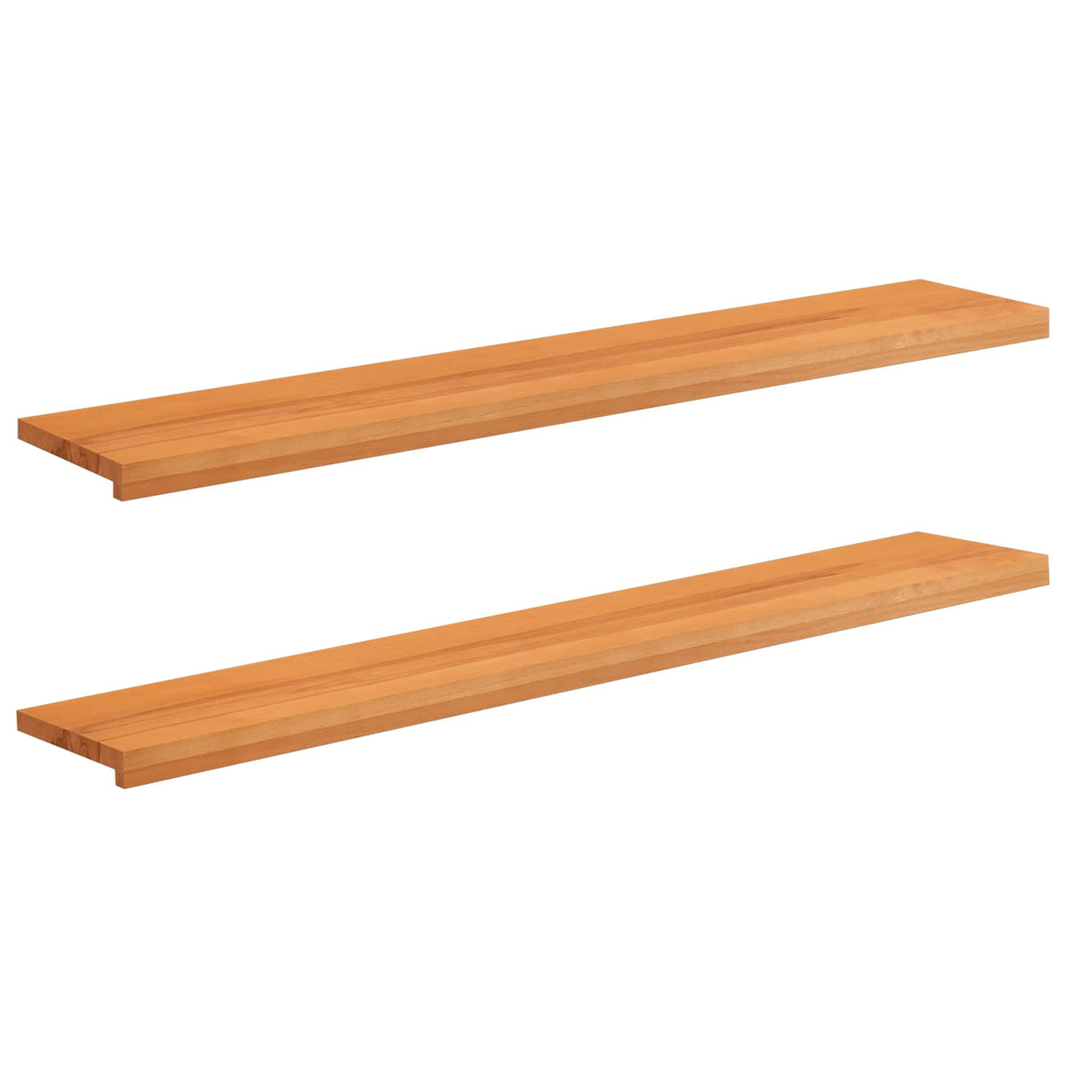 Window Sills 2 pcs Light Brown 140 x 25 x 2 cm Solid Beech Wood