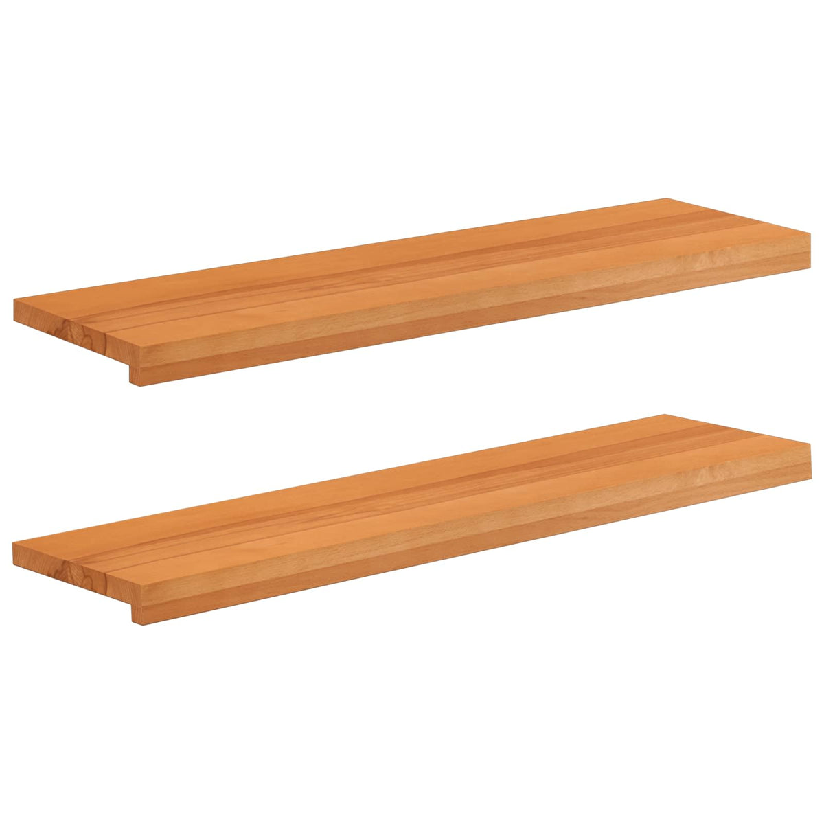 Window Sills 2 pcs Light Brown 90 x 30 x 2 cm Solid Beech Wood
