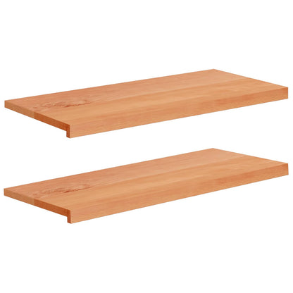 Window Sills 2 pcs Varnished 100 x 40 x 2 cm Solid Beech Wood