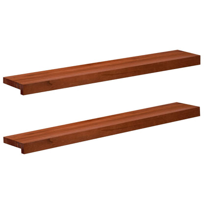Window Sills 2 pcs Brown 100 x 15 x 2 cm Solid Beech Wood