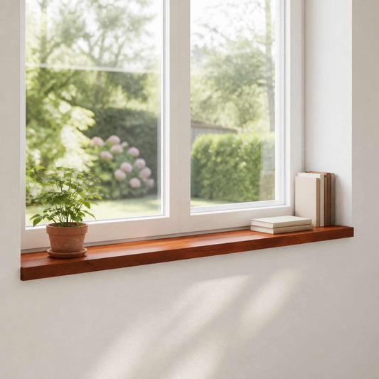 Window Sills 2 pcs Brown 110 x 15 x 2 cm Solid Beech Wood