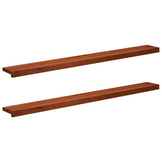 Window Sills 2 pcs Brown 140 x 15 x 2 cm Solid Beech Wood
