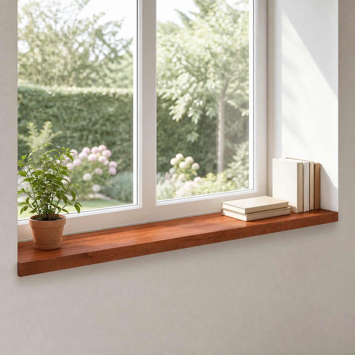Window Sills 2 pcs Brown 120 x 20 x 2 cm Solid Beech Wood