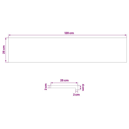 Window Sills 2 pcs Brown 120 x 25 x 2 cm Solid Beech Wood