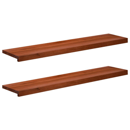 Window Sills 2 pcs Brown 120 x 30 x 2 cm Solid Beech Wood