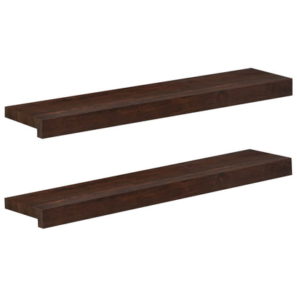 Window Sills 2 pcs Dark Brown 70 x 15 x 2 cm Solid Beech Wood