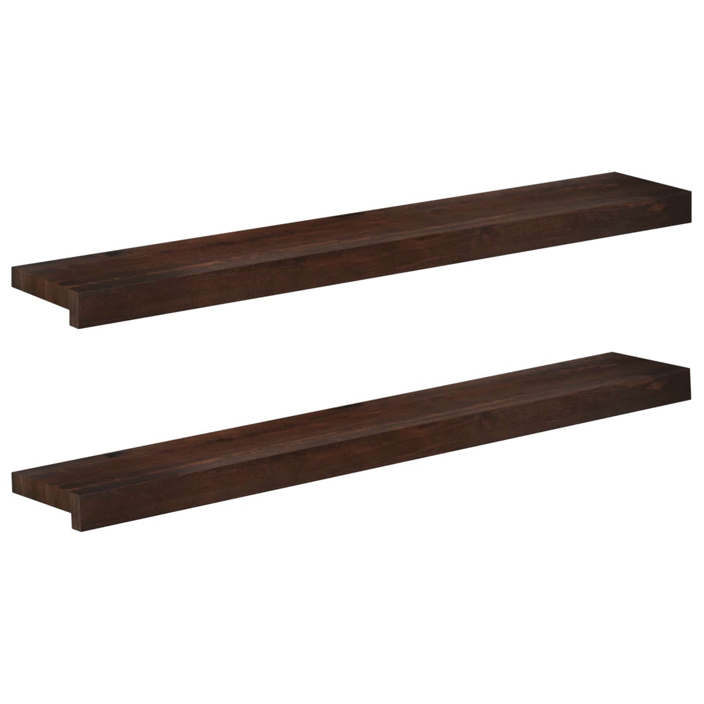 Window Sills 2 pcs Dark Brown 100 x 15 x 2 cm Solid Beech Wood