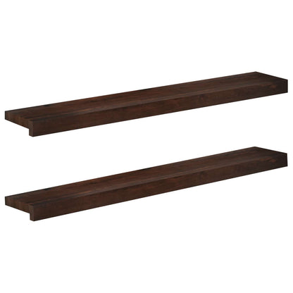 Window Sills 2 pcs Dark Brown 100 x 15 x 2 cm Solid Beech Wood