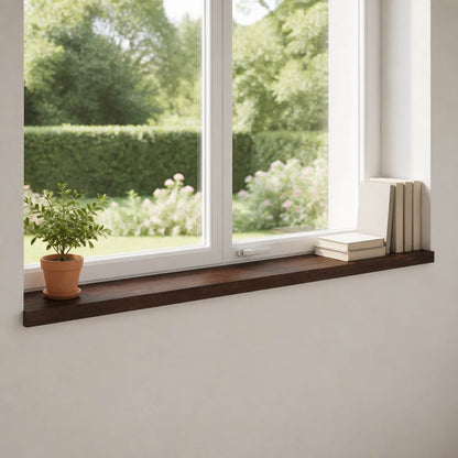 Window Sills 2 pcs Dark Brown 120 x 15 x 2 cm Solid Beech Wood