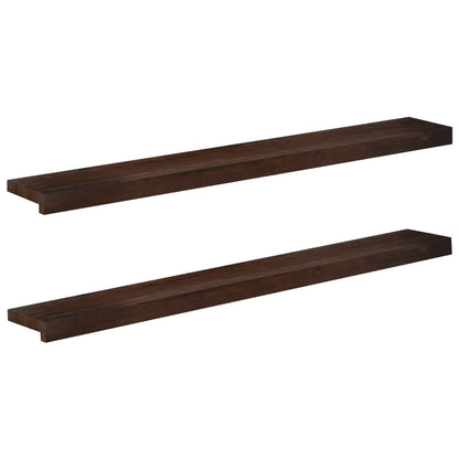 Window Sills 2 pcs Dark Brown 110 x 15 x 2 cm Solid Beech Wood