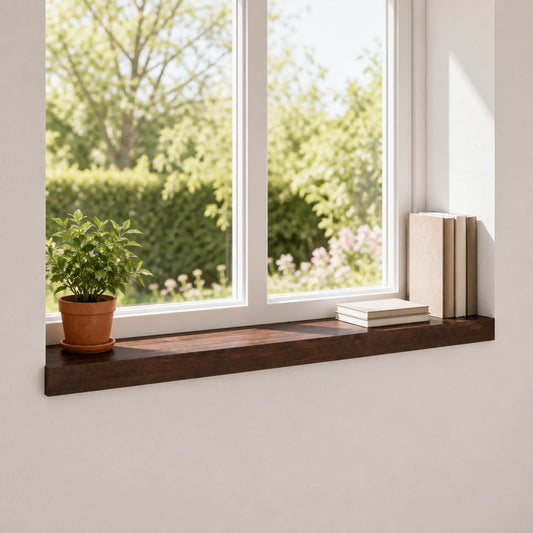 Window Sills 2 pcs Dark Brown 100 x 20 x 2 cm Solid Beech Wood