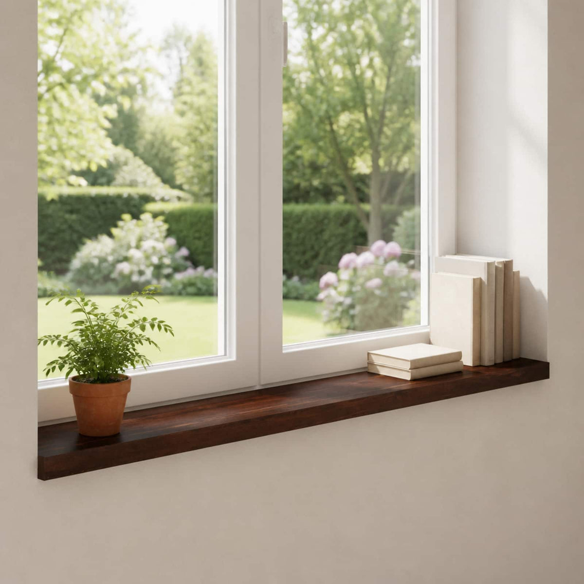 Window Sills 2 pcs Dark Brown 120 x 20 x 2 cm Solid Beech Wood