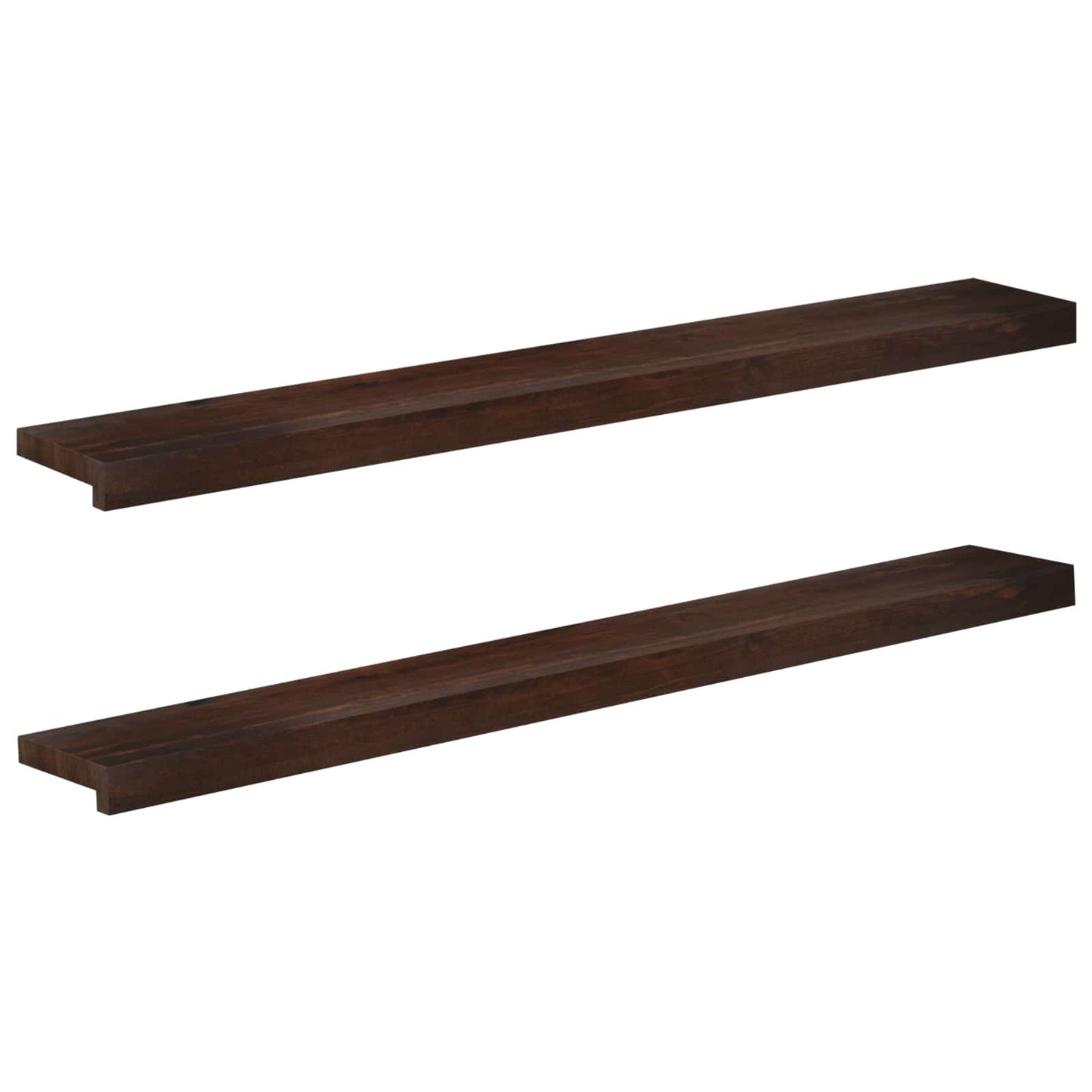 Window Sills 2 pcs Dark Brown 110 x 20 x 2 cm Solid Beech Wood