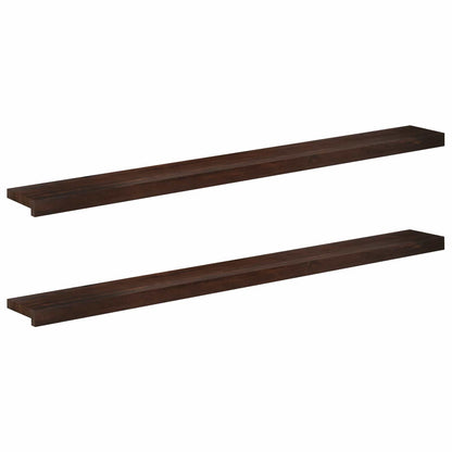 Window Sills 2 pcs Dark Brown 160 x 20 x 2 cm Solid Beech Wood