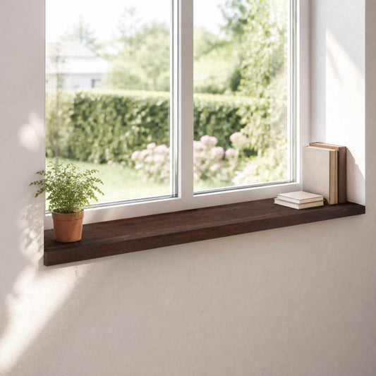 Window Sills 2 pcs Dark Brown 140 x 25 x 2 cm Solid Beech Wood