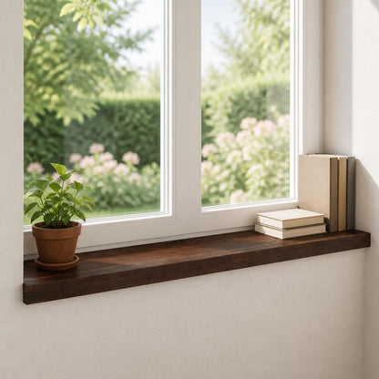 Window Sills 2 pcs Dark Brown 80x 30 x 2 cm Solid Beech Wood
