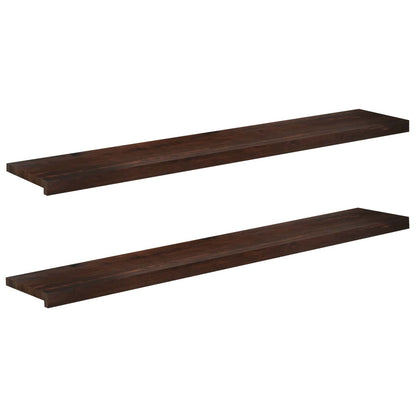 Window Sills 2 pcs Dark Brown 140 x 30 x 2 cm Solid Beech Wood