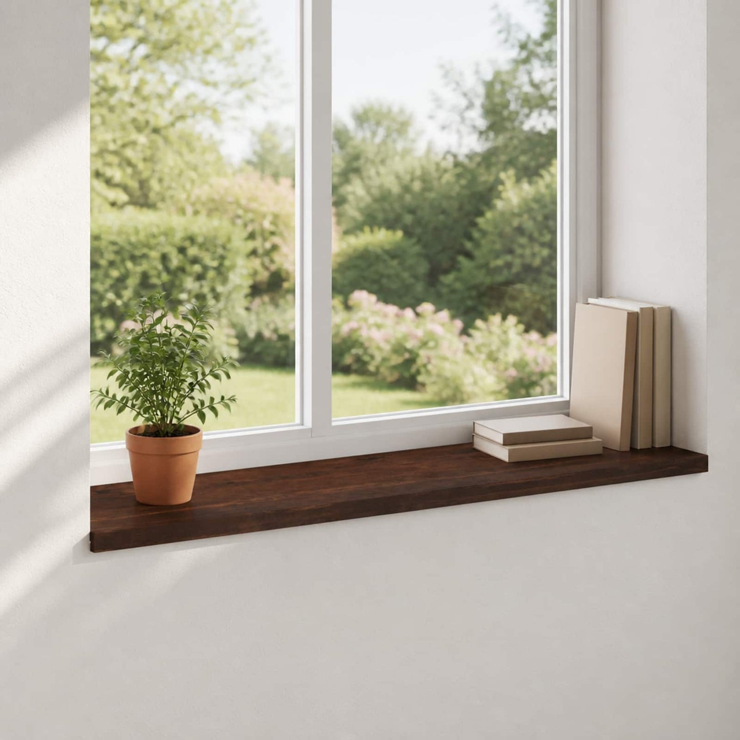 Window Sills 2 pcs Dark Brown 120 x 40 x 2 cm Solid Beech Wood