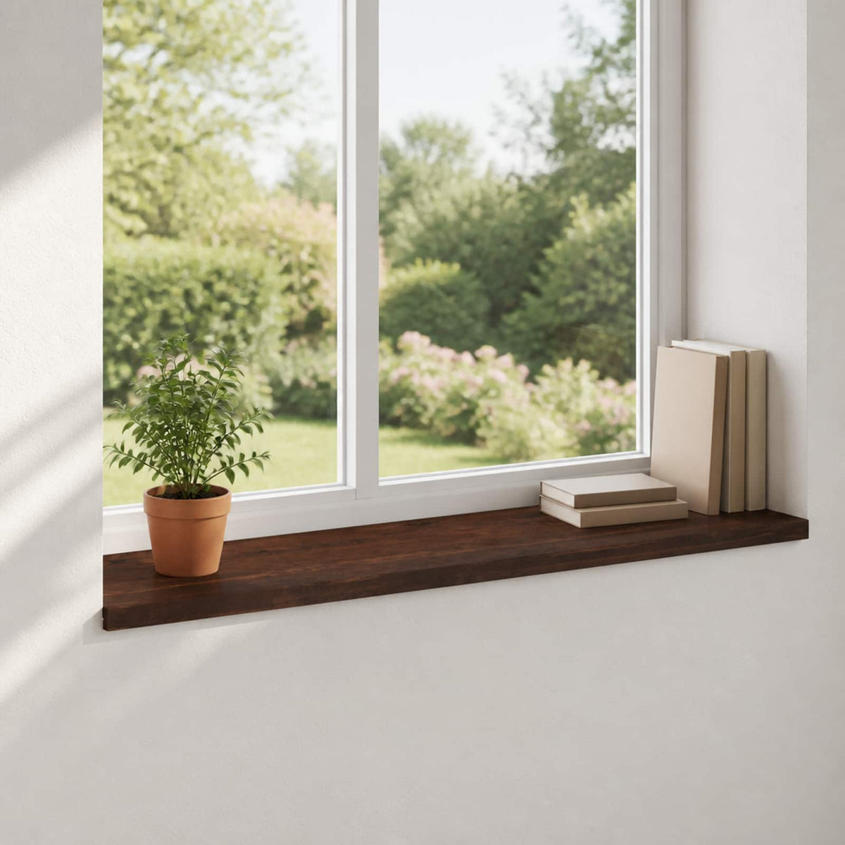 Window Sills 2 pcs Dark Brown 110 x 40 x 2 cm Solid Beech Wood