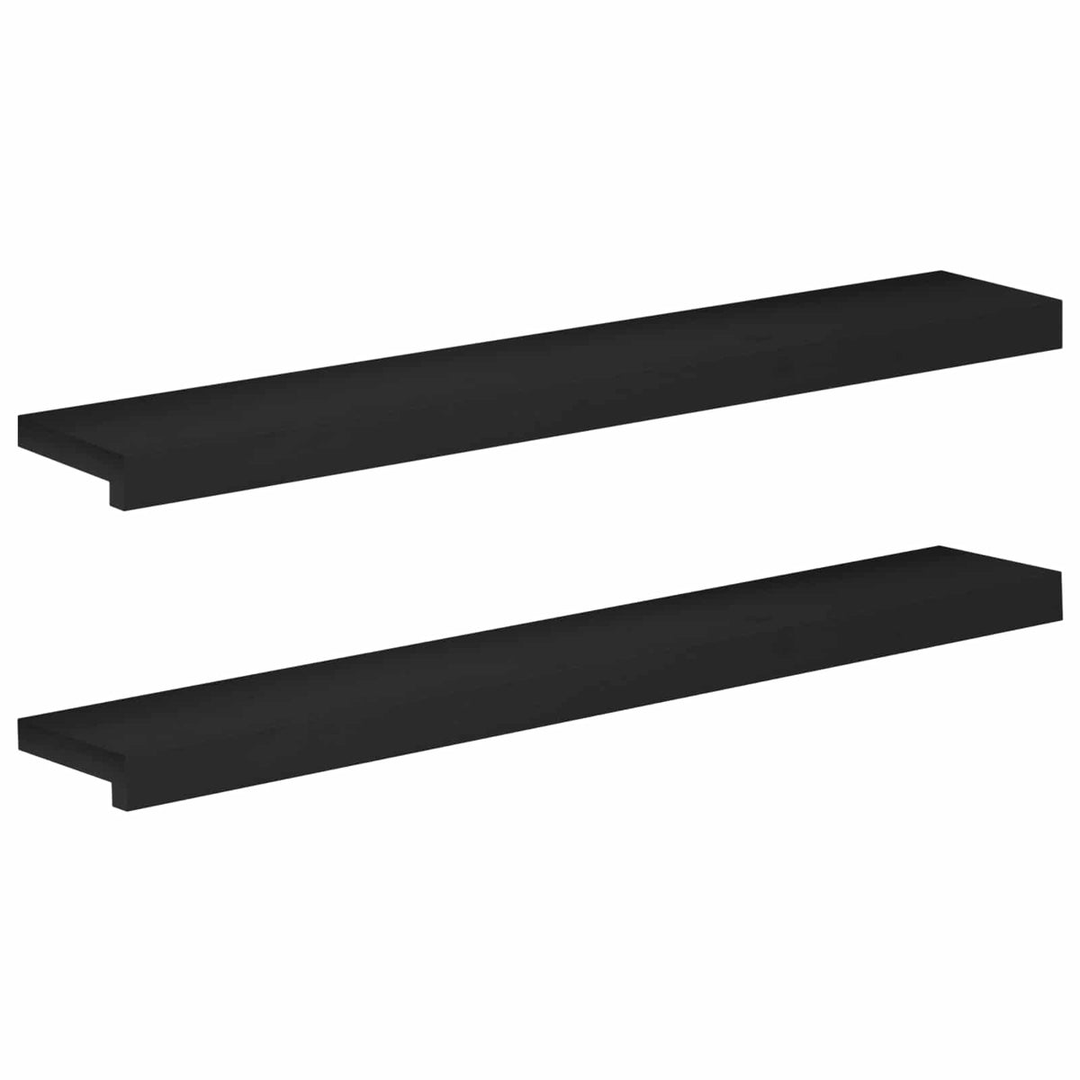 Window Sills 2 pcs Black 100 x 15 x 2 cm Solid Beech Wood