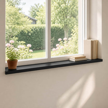 Window Sills 2 pcs Black 160 x 15 x 2 cm Solid Beech Wood