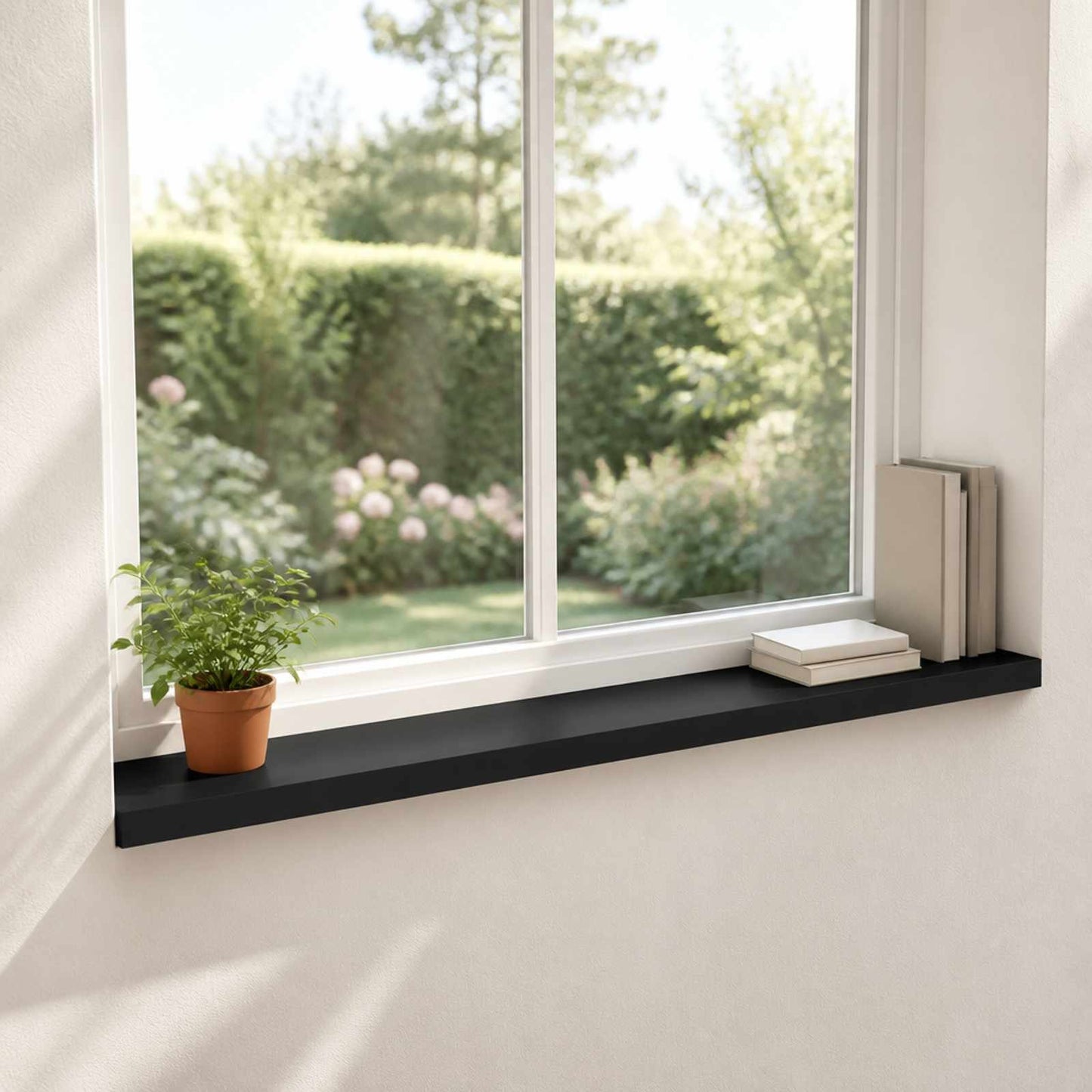 Window Sills 2 pcs Black 160 x 20 x 2 cm Solid Beech Wood