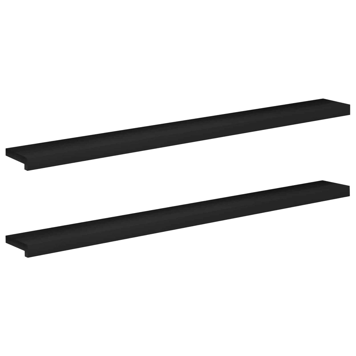 Window Sills 2 pcs Black 140 x 20 x 2 cm Solid Beech Wood