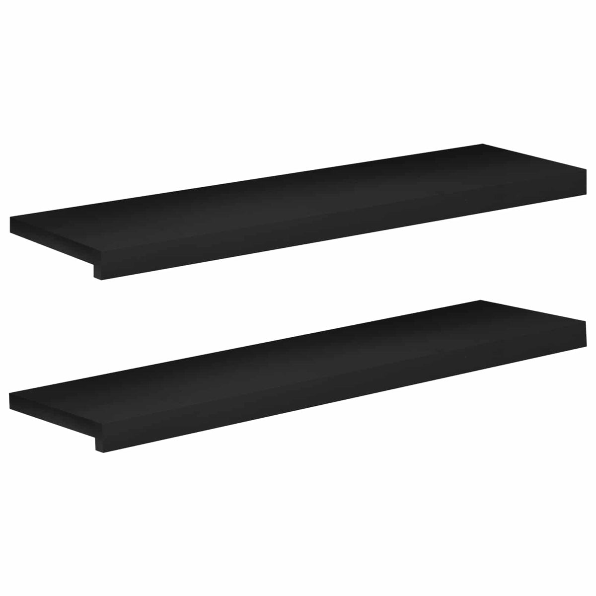 Window Sills 2 pcs Black 90 x 25 x 2 cm Solid Beech Wood