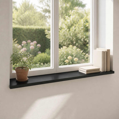 Window Sills 2 pcs Black 100 x 40 x 2 cm Solid Beech Wood