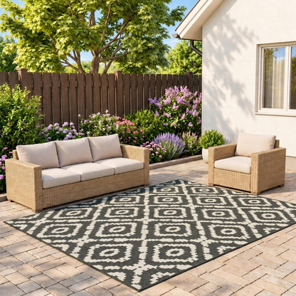 Area Rug Natural and Black 200 x 290 cm PET