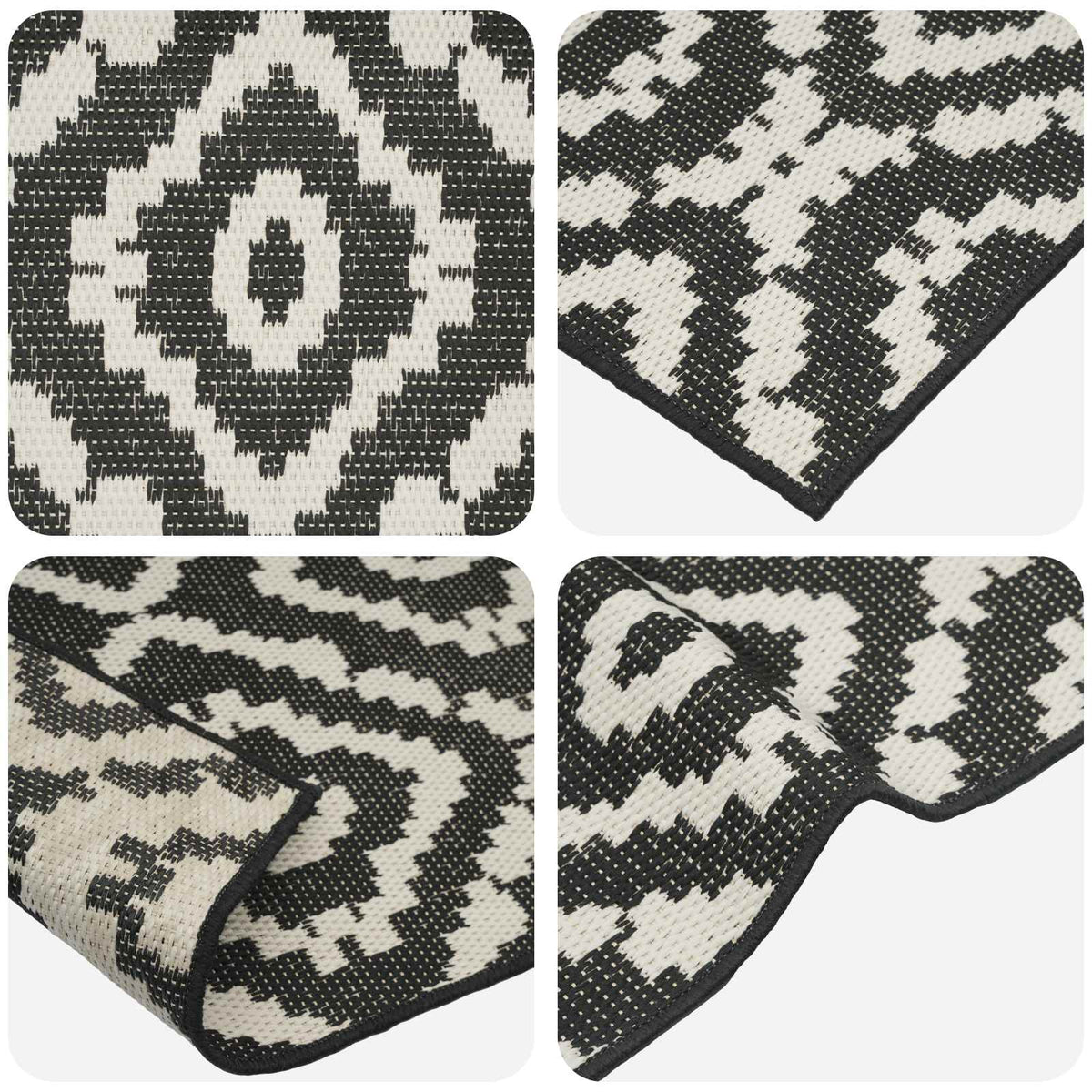 Area Rug Natural and Black 200 x 290 cm PET