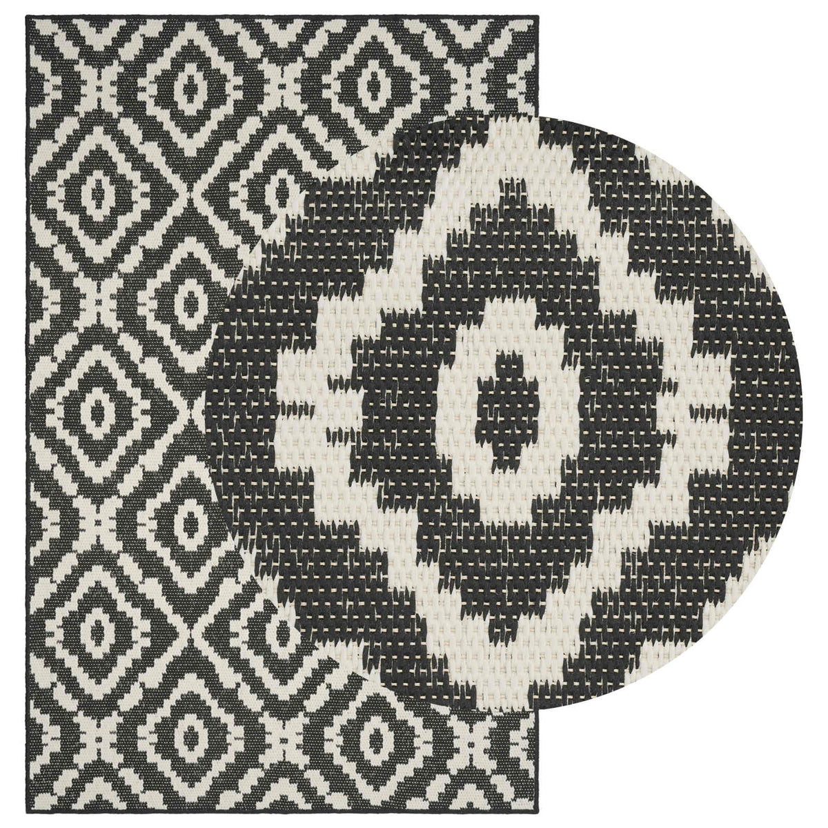 Area Rug Natural and Black 200 x 290 cm PET