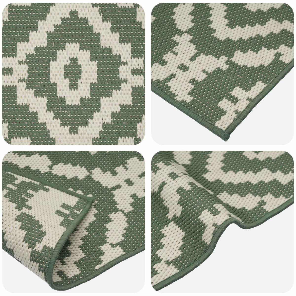 Area Rug Natural and Green 160 x 230 cm PET