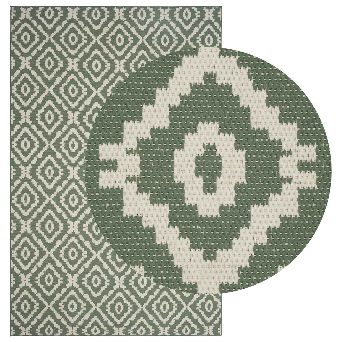 Area Rug Natural and Green 160 x 230 cm PET