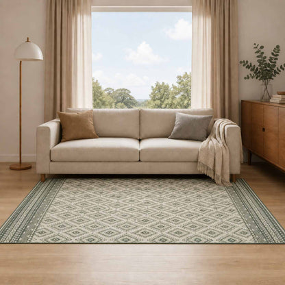 Area Rug Natural and Green 160 x 230 cm PET