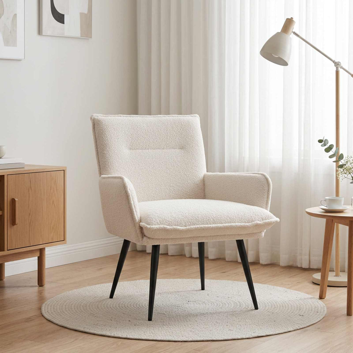 Armchair Cream Bouclé
