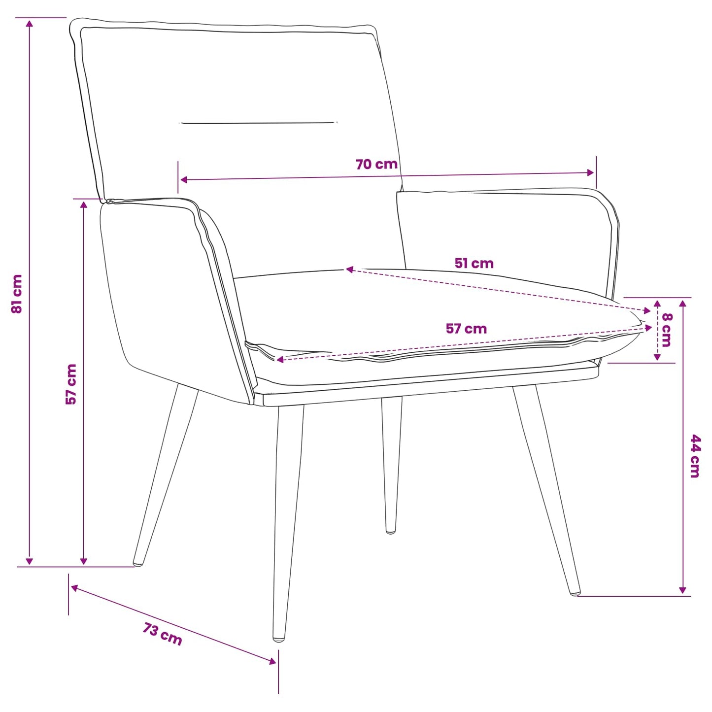 Armchair Light Grey Fabric