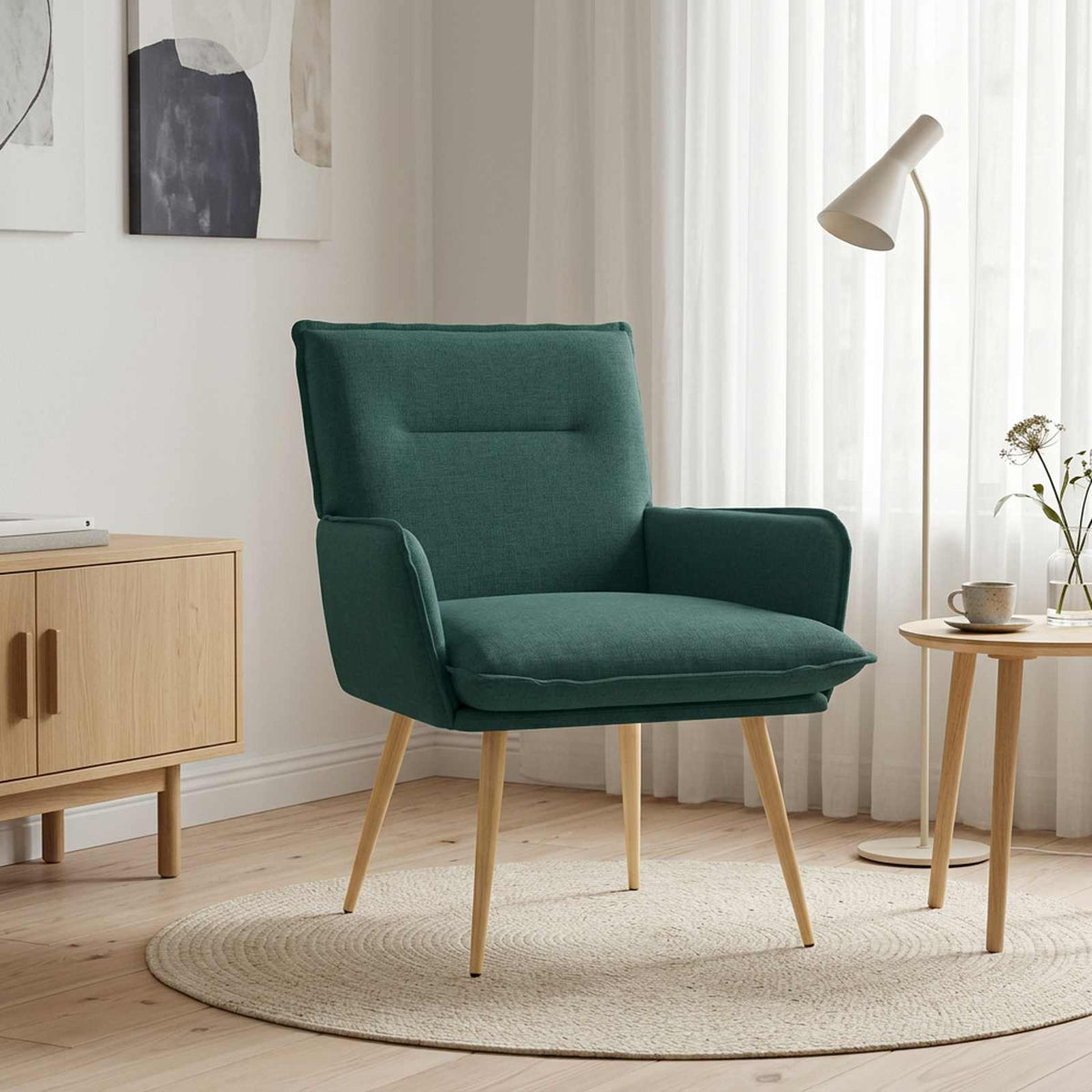 Armchair Dark Green Fabric